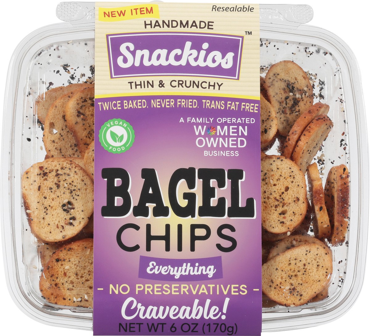 slide 7 of 13, Snackios Craveable Thin & Crunchy Everything Bagel Chips 6 oz, 6 oz
