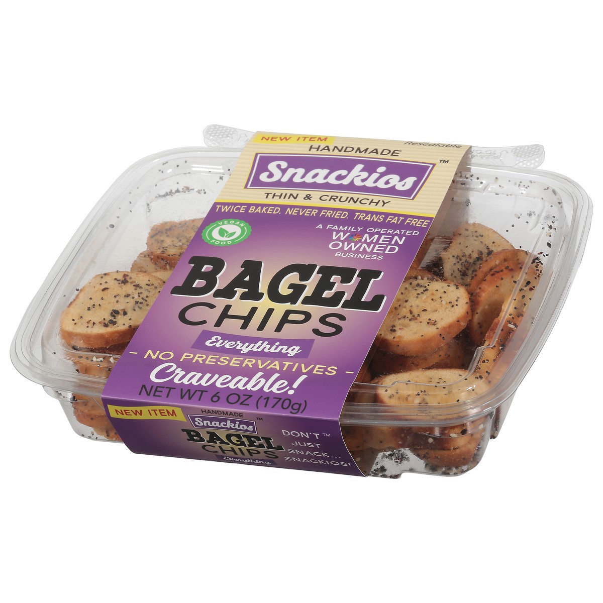 slide 4 of 13, Snackios Craveable Thin & Crunchy Everything Bagel Chips 6 oz, 6 oz