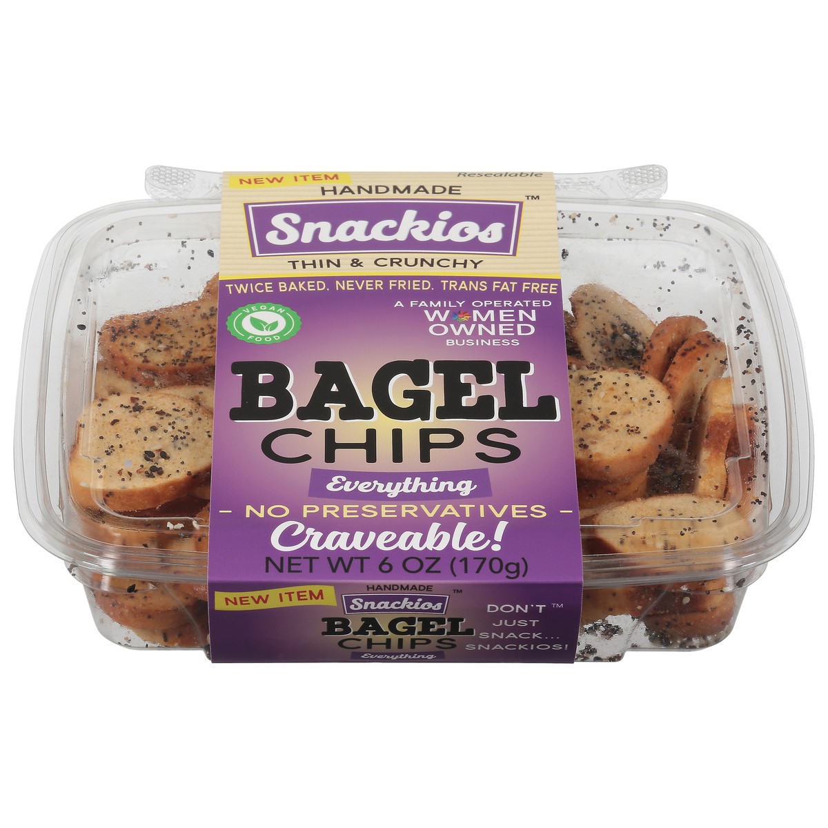slide 1 of 13, Snackios Craveable Thin & Crunchy Everything Bagel Chips 6 oz, 6 oz