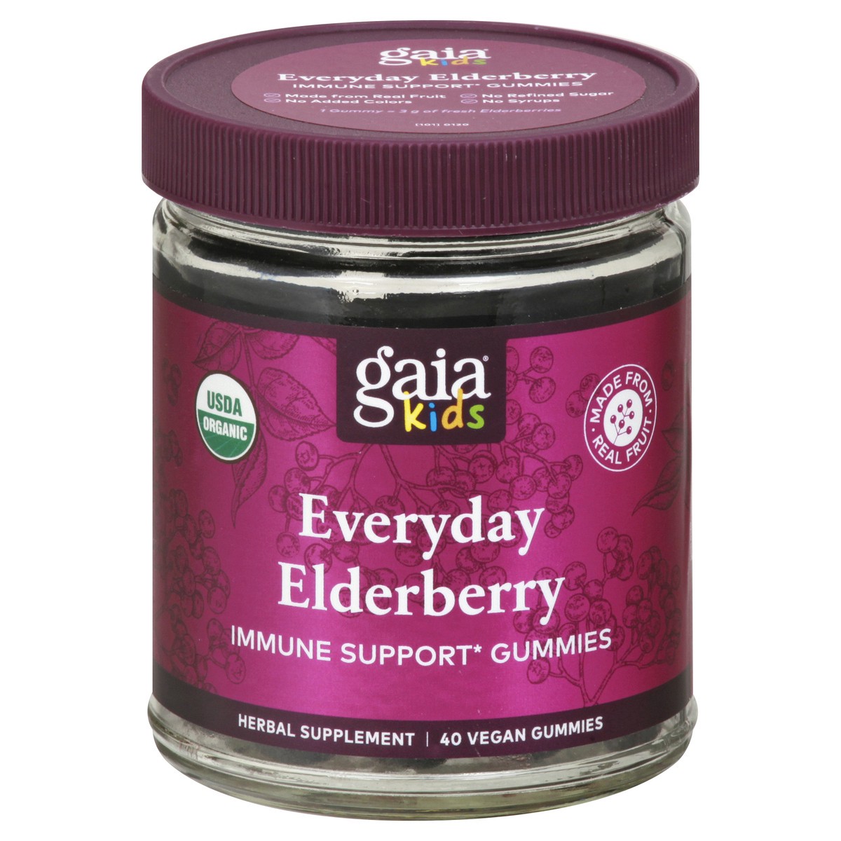 slide 1 of 9, Gaia Gummies Everyday Elderberry 40 ea, 40 ct