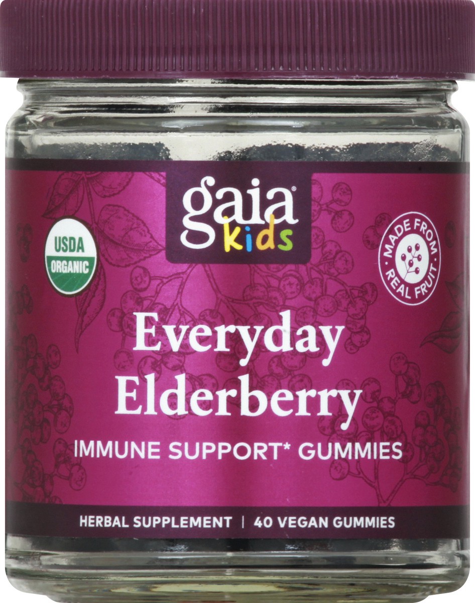 slide 1 of 9, Gaia Gummies Everyday Elderberry 40 ea, 40 ct