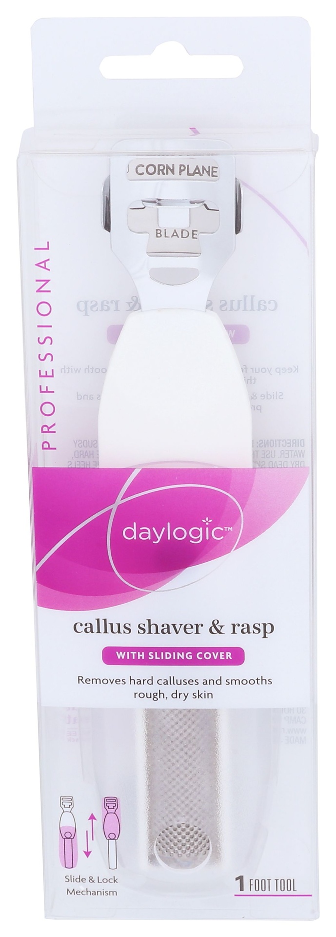 slide 1 of 1, Daylogic Callus Shaver & Rasp With Cover, 1 ct
