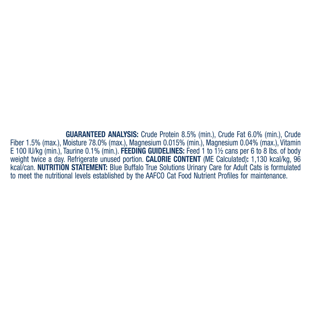 slide 6 of 13, BLUE TRUE SOLUTIONS Blue Buffalo True Solutions Urinary Care Wet Cat Food with Chicken, 3.0-oz. can, 3 oz