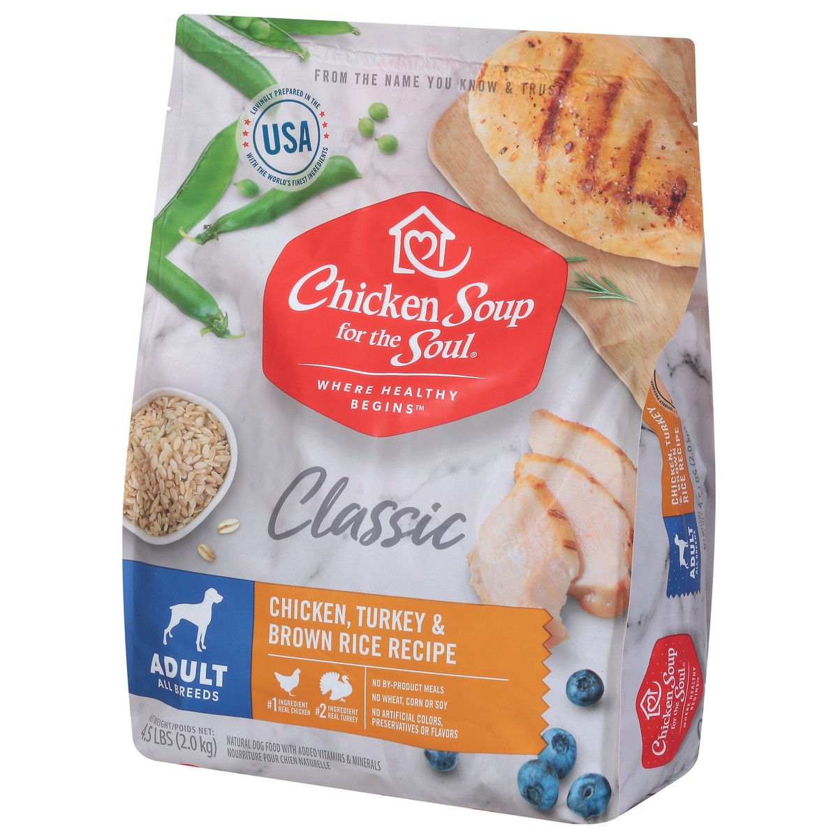 slide 13 of 14, Chicken Soup For The Soul Classic Chicken, Turkey & Brown Rice Recipe Dog Food 4.5 lb, 4.5 lb