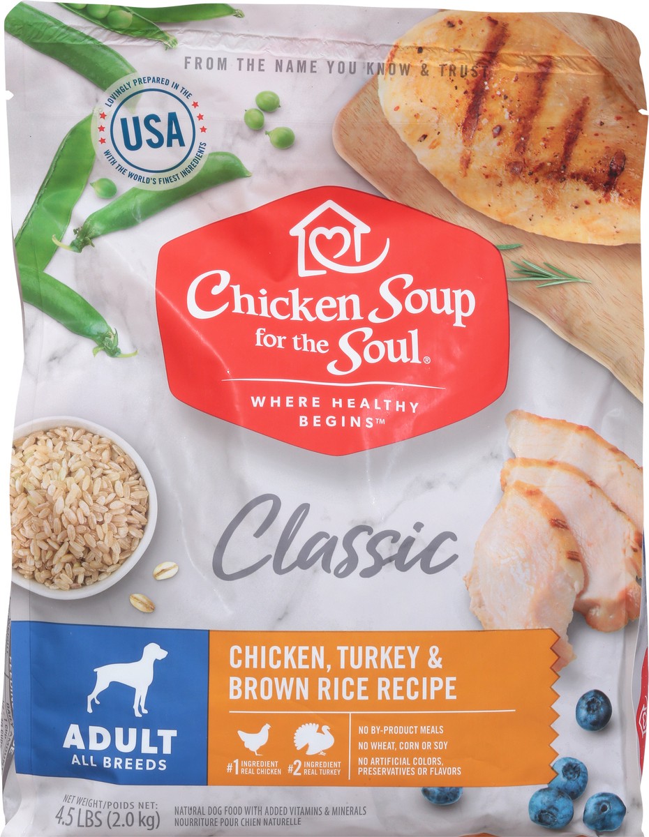 slide 8 of 14, Chicken Soup For The Soul Classic Chicken, Turkey & Brown Rice Recipe Dog Food 4.5 lb, 4.5 lb
