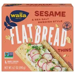 Wasa Thins Swedish Style Sesame & Sea Salt Flatbread 6.7 oz