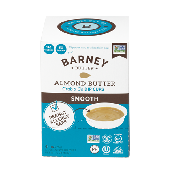 slide 1 of 1, Barney Butter Smooth Almond Butter Grab & Go Dip, 6 ct