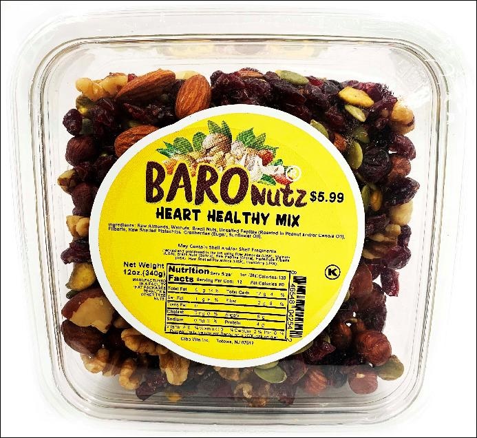 slide 1 of 1, Baro Nuts Heart Healthy Mix, 12 oz