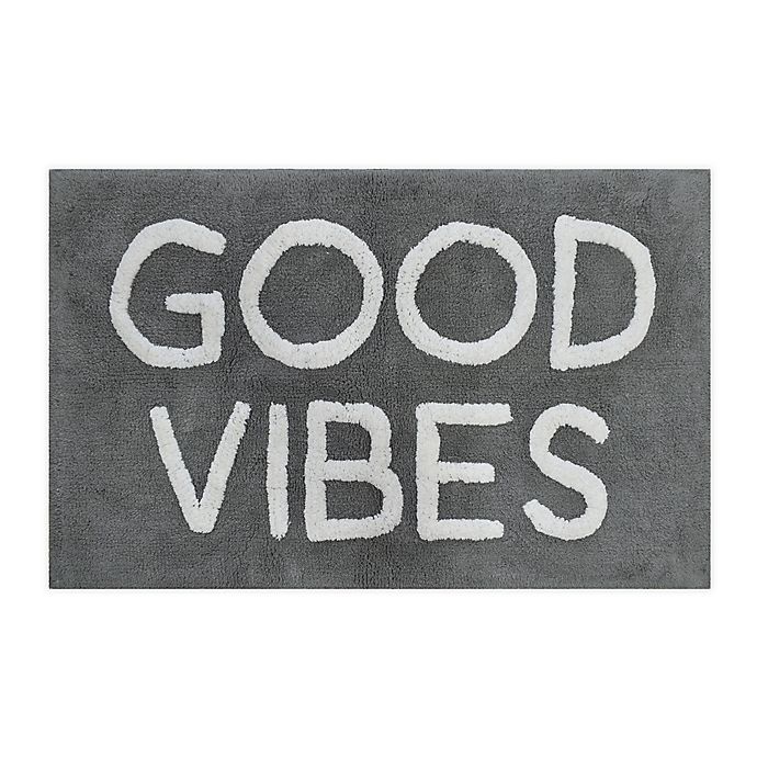 slide 1 of 4, Wamsutta Good Vibes'' Tufted Bath Rug - Grey'', 20 in x 33 in