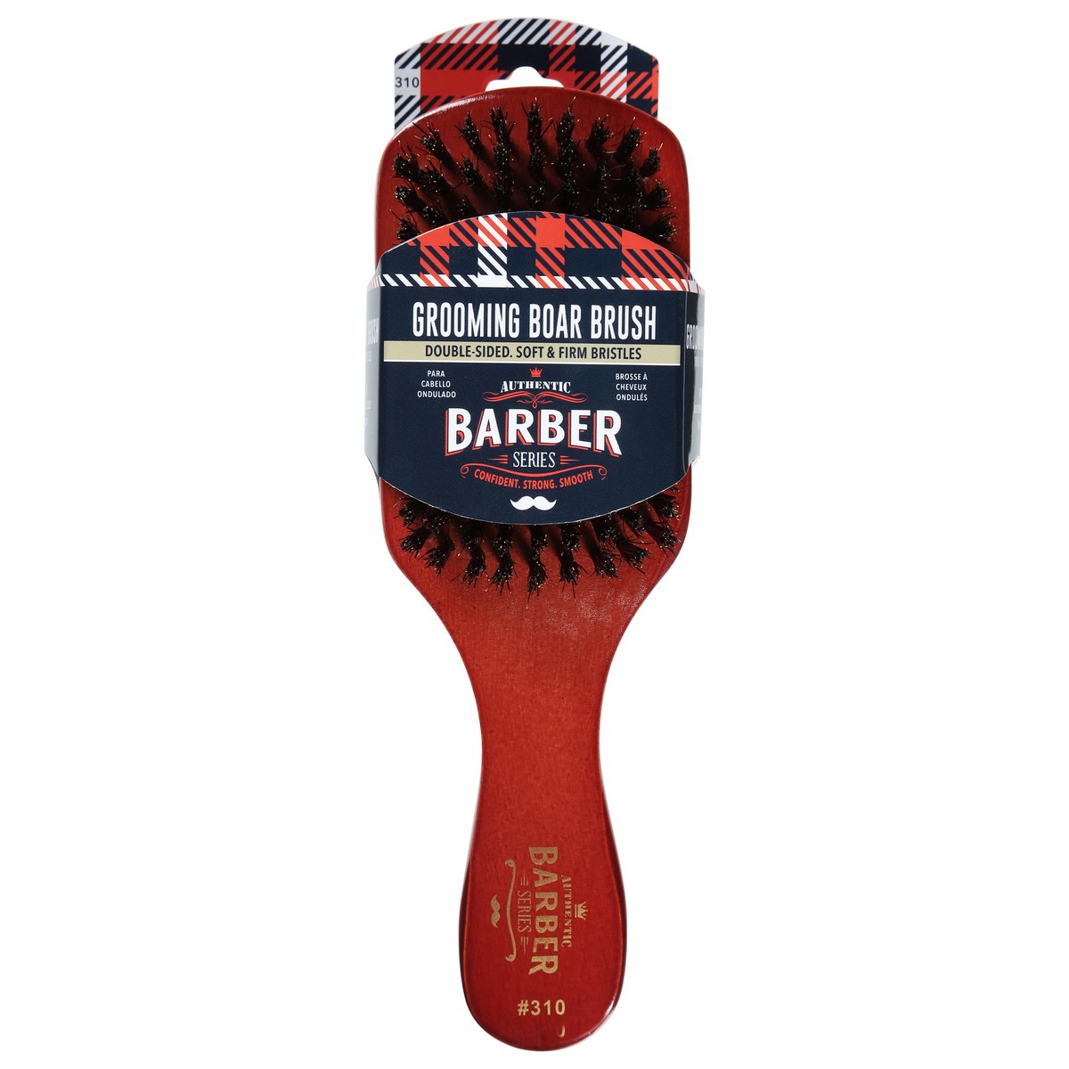 slide 1 of 9, Authentic Barber Series Double-Sided Soft & Firm Bristles Grooming Boar Brush 1 ea, 1 ct