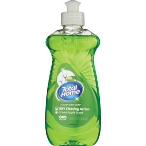 slide 1 of 1, Total Home By CVS Liquid Dish Soap, Green Apple Scent, 10.3 oz