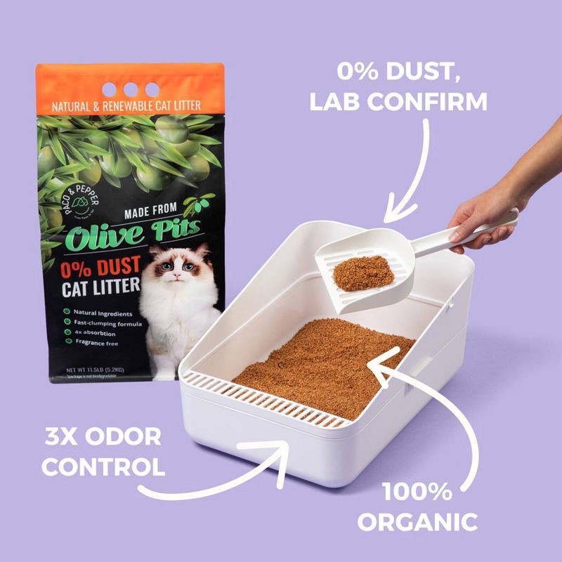 slide 5 of 6, Paco And Pepper Cat Litter Olive Pit, 11.5 lb