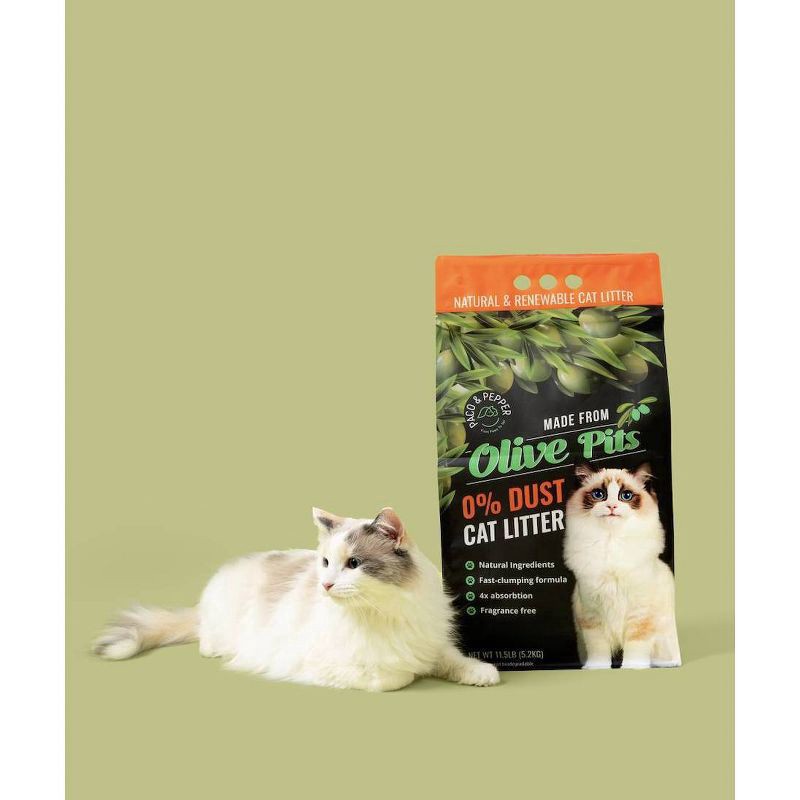 slide 4 of 6, Paco And Pepper Cat Litter Olive Pit, 11.5 lb