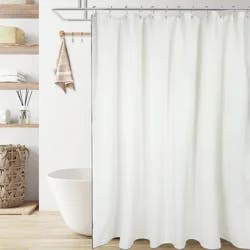 Room & Retreat Stitched Border Shower Curtain, 70 In X 72in, Black