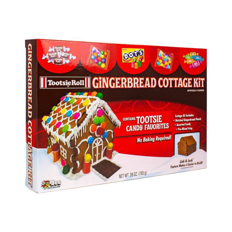 slide 3 of 3, Tootsie Roll Holiday Gingerbread Cottage Kit, 28 oz