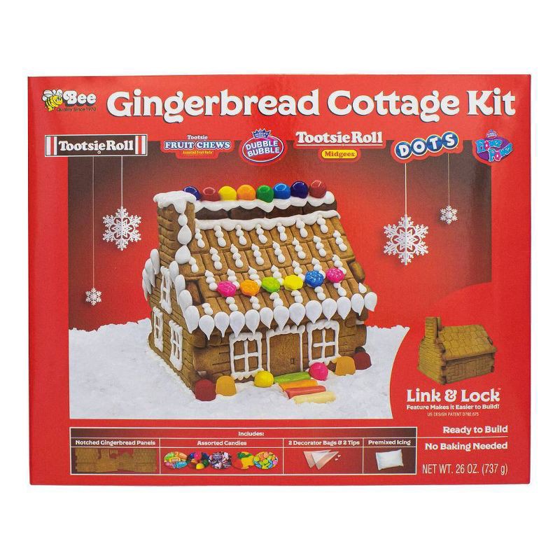 slide 1 of 3, Tootsie Roll Holiday Gingerbread Cottage Kit, 28 oz