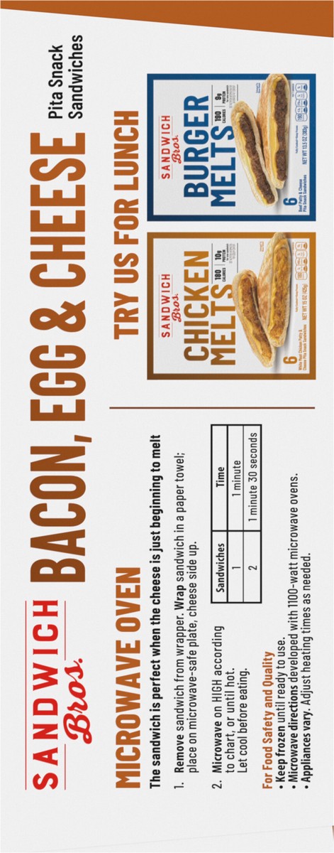 slide 5 of 13, Sandwich Bros. Sandwich Bros Bacon, Egg and Cheese, Frozen Breakfast Sandwich, 6 Count, 15 oz, 15 oz