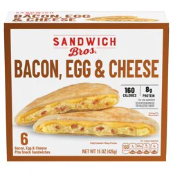 Sandwich Bros. Sandwich Bros Bacon, Egg and Cheese, Frozen Breakfast Sandwich, 6 Count, 15 oz