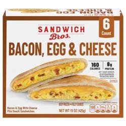 Sandwich Bros. Bacon, Egg and Cheese, Frozen Breakfast Sandwich, 6 Count, 15 oz