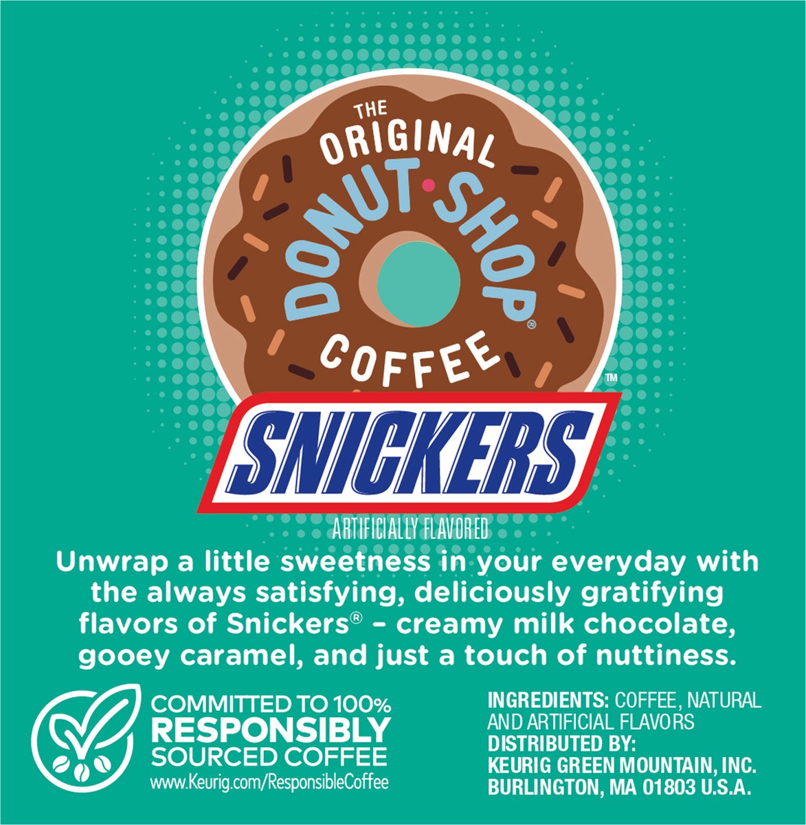 slide 5 of 7, The Original Donut Shop Snickers Coffee, Keurig Single Serve K-Cup Pods, Flavored Coffee, 12 Count, 12 ct