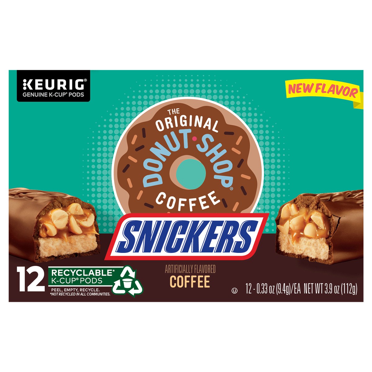 slide 1 of 7, The Original Donut Shop Snickers Coffee, Keurig Single Serve K-Cup Pods, Flavored Coffee, 12 Count, 12 ct