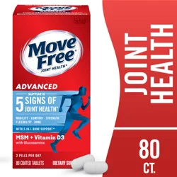 Move Free Advanced Plus MSM and Vitamin D3, 80 tablets