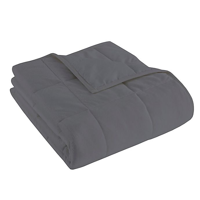 slide 1 of 2, Morgan Home Faux Mink Weighted Blanket - Grey, 12 lb