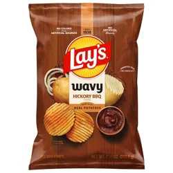 Lay's Wavy Potato Chips Hickory BBQ Flavored 7 1/2 Oz