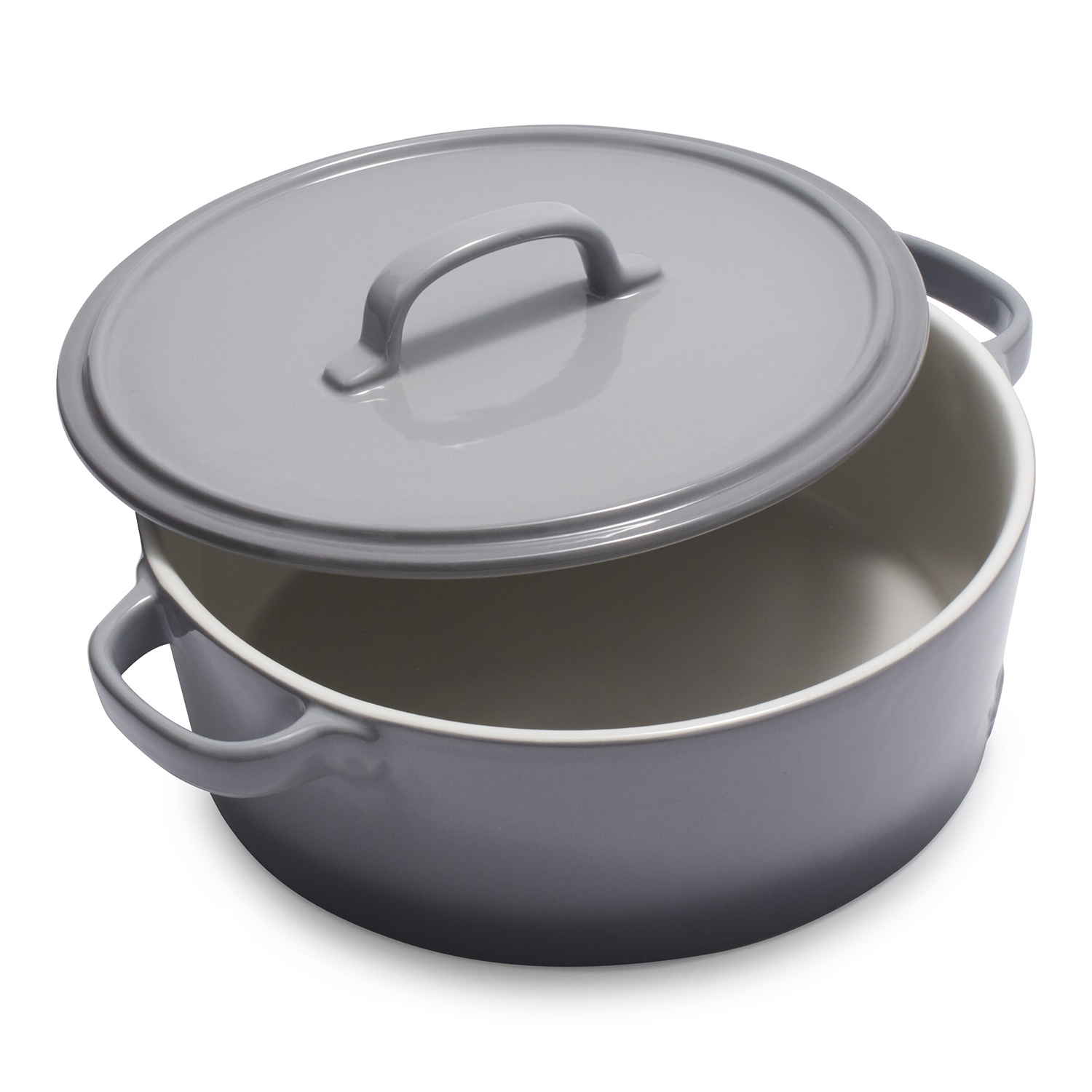 slide 1 of 1, La Marque 84 Oven to Table Round Casserole with Lid, Gray, 4.5 qt