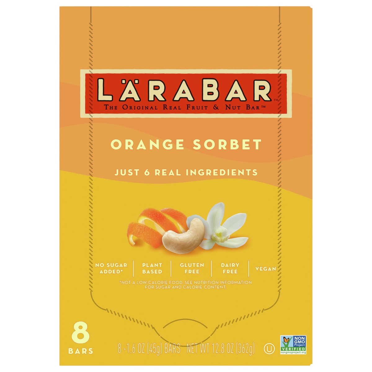 slide 1 of 9, LÄRABAR Orange Sorbet Mini Bars, Gluten Free Vegan, 8 ct, 8 ct