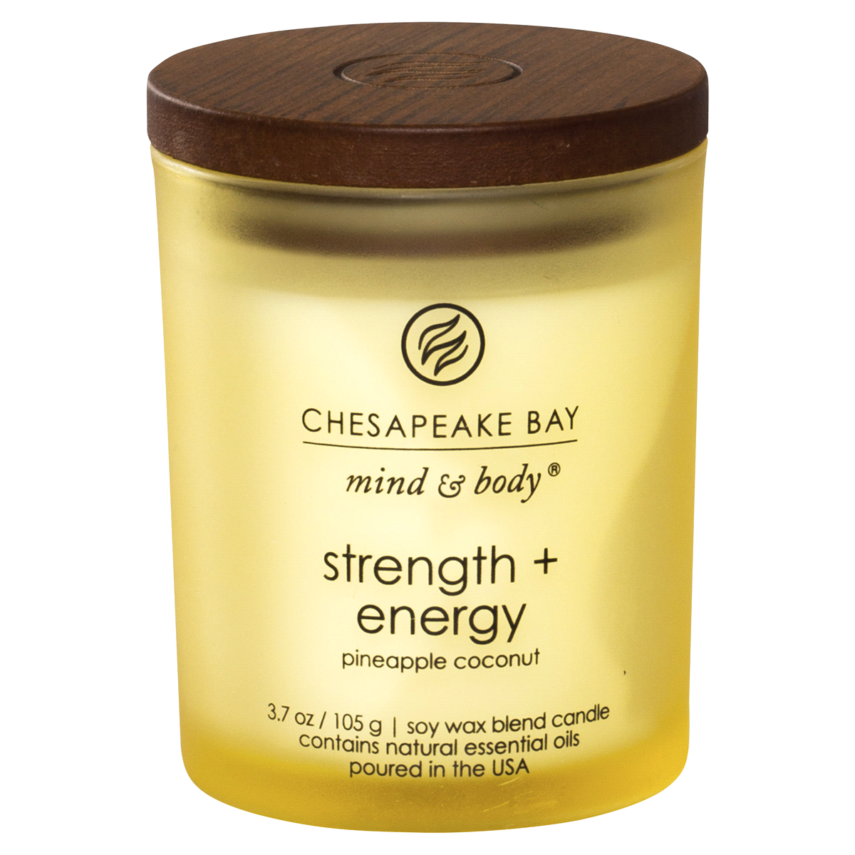 slide 1 of 1, Chesapeake Bay Candle Mind And Body Strength And Energy Jar Candle - Frosted Yellow, 3.7 oz