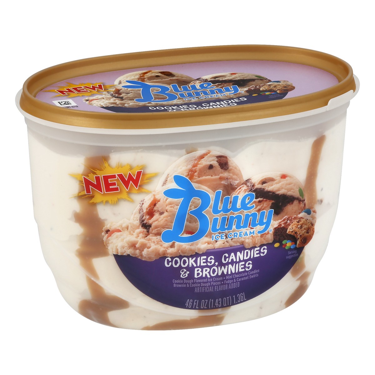 slide 4 of 10, Blue Bunny Cookies, Candies & Brownies Frozen Dessert, 46 fl oz, 46 oz