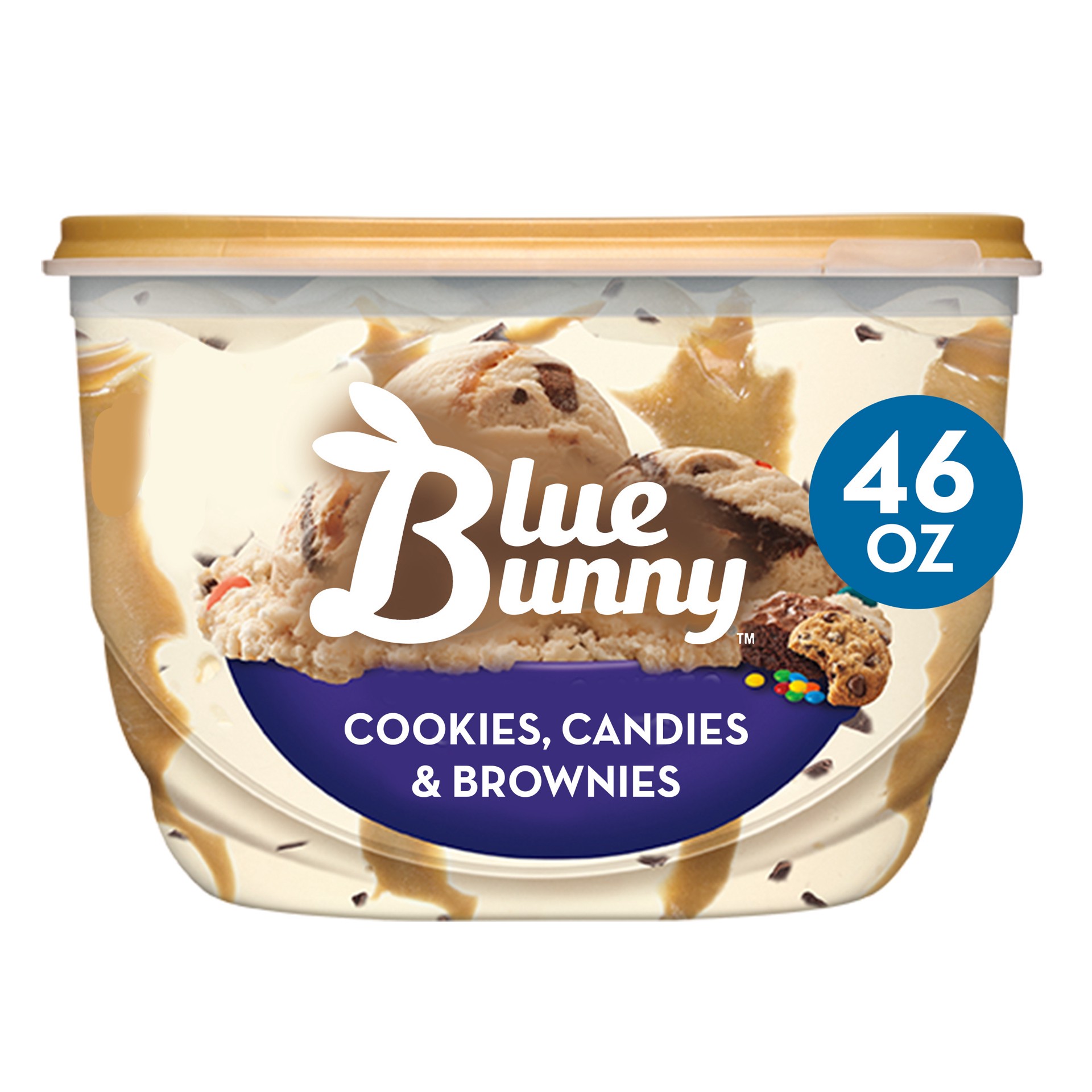 slide 1 of 10, Blue Bunny Cookies, Candies & Brownies Frozen Dessert, 46 fl oz, 46 oz