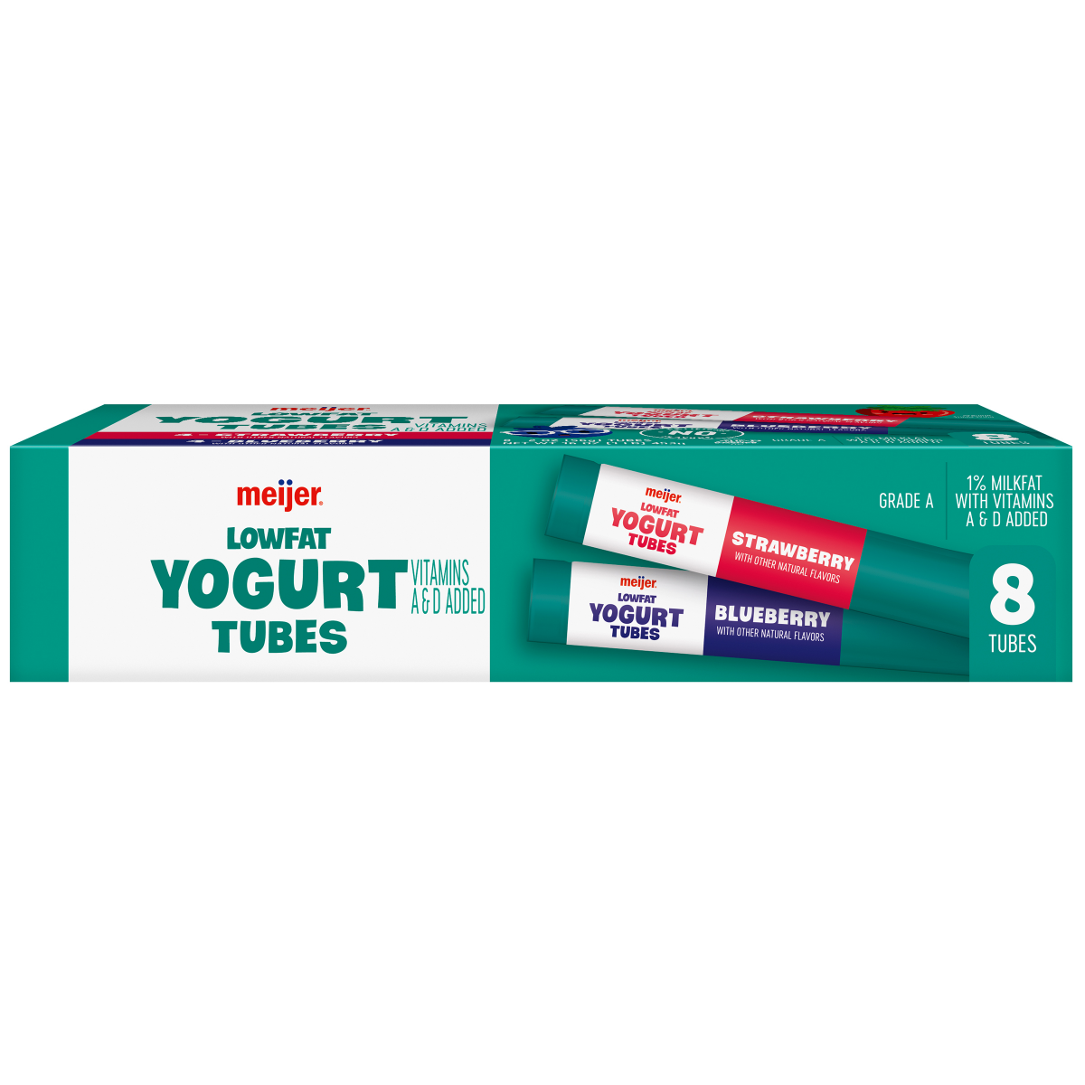 slide 11 of 21, Meijer Low Fat Yogurt Tubes, Strawberry and Blueberry, 8 ct, 8 ct