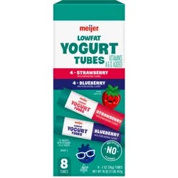 Meijer Low Fat Yogurt Tubes, Strawberry and Blueberry, 8 ct