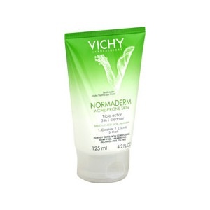 slide 1 of 1, Vichy Laboratories Vichy Normaderm Acne-Prone Skin Triple-Action 3-In-1 Cleanser, 4.2 fl oz