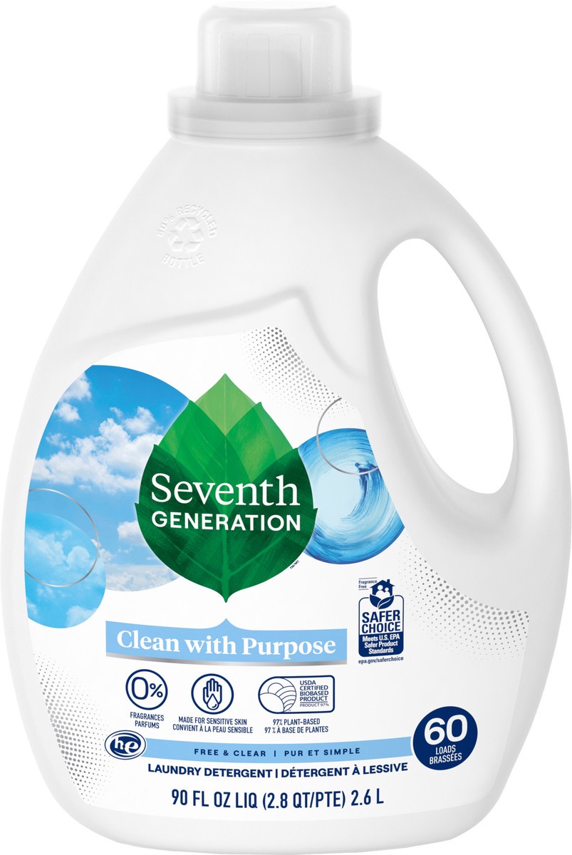 slide 3 of 3, Seventh Generation Liquid Laundry Detergent Free & Clear, 90 fl oz