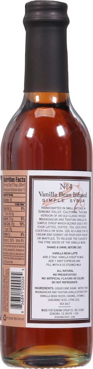 slide 12 of 13, Sonoma Syrup Co. Vanilla Bean Infused Simple Syrup 12.7 fl oz, 1 ct