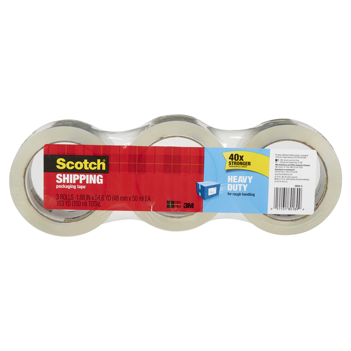 slide 1 of 1, Scotch Heavy Duty Shipping Packaging Tape, 1 ct