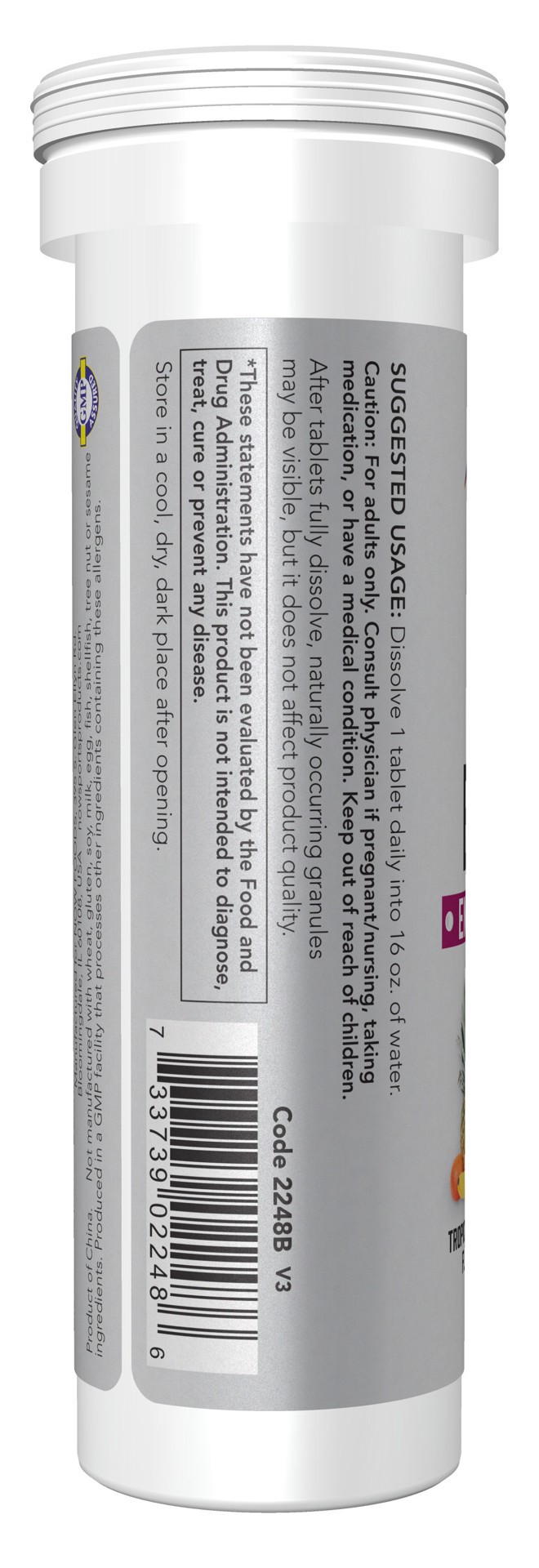 slide 5 of 5, NOW Effer-Energy Effervescent Tropical Punch - 10 Tablets/Tube, 10 ct