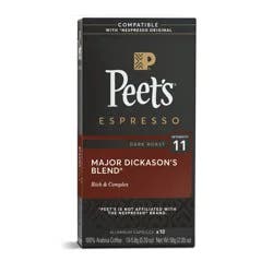 Peet's Coffee Major Dickason's Dark Roast Capsules - 10 ct