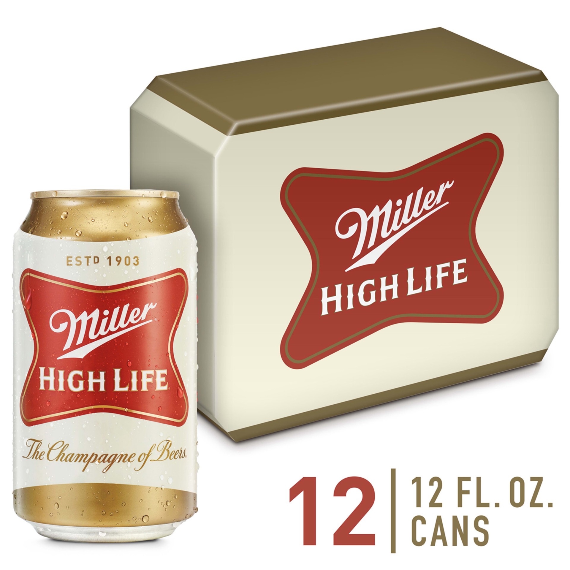 slide 1 of 13, Miller High Life Beer - 12pk/12 fl oz Cans, 12 ct; 12 fl oz