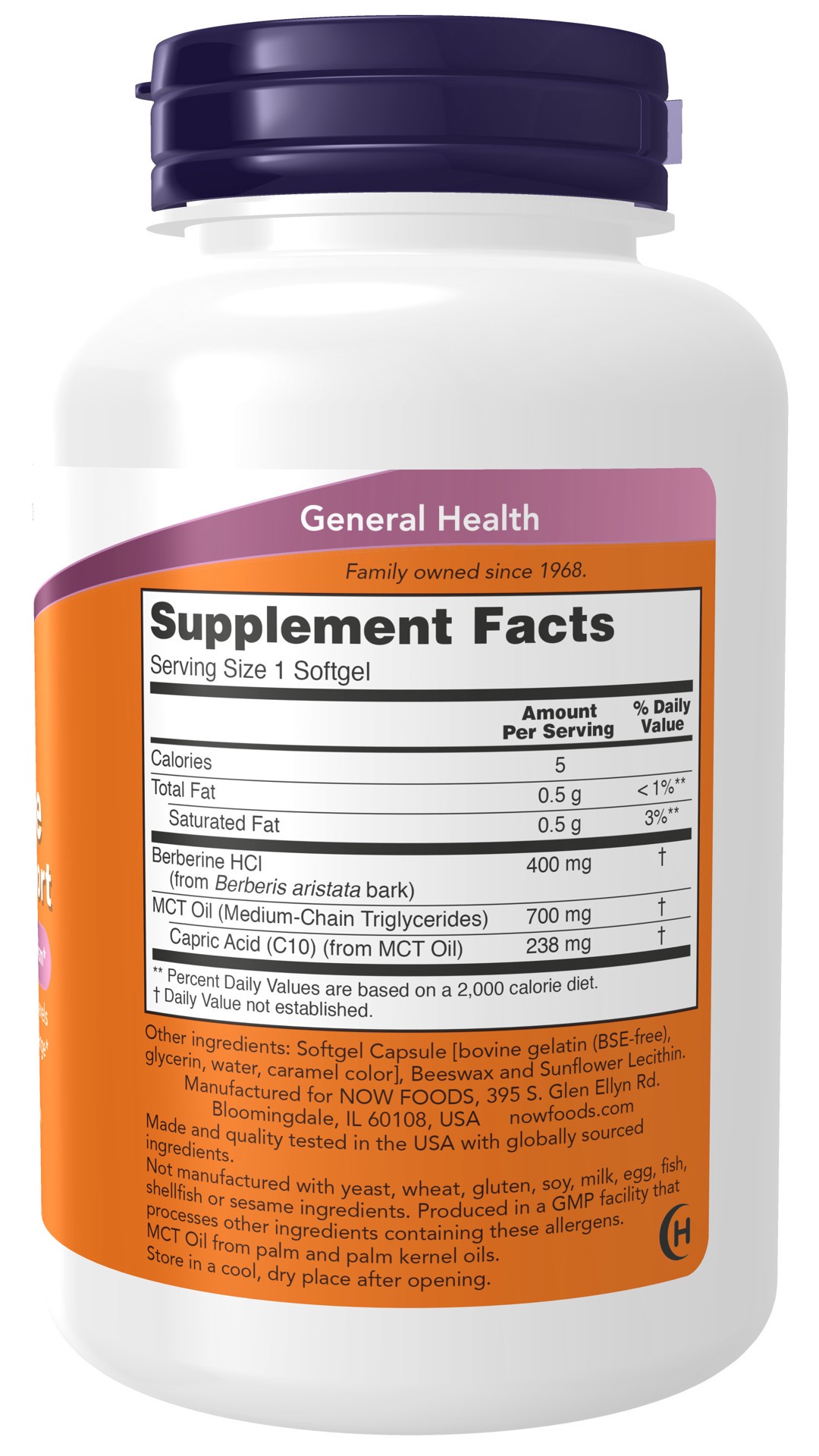 slide 3 of 4, NOW Berberine Glucose Support - 90 Softgels, 90 ct