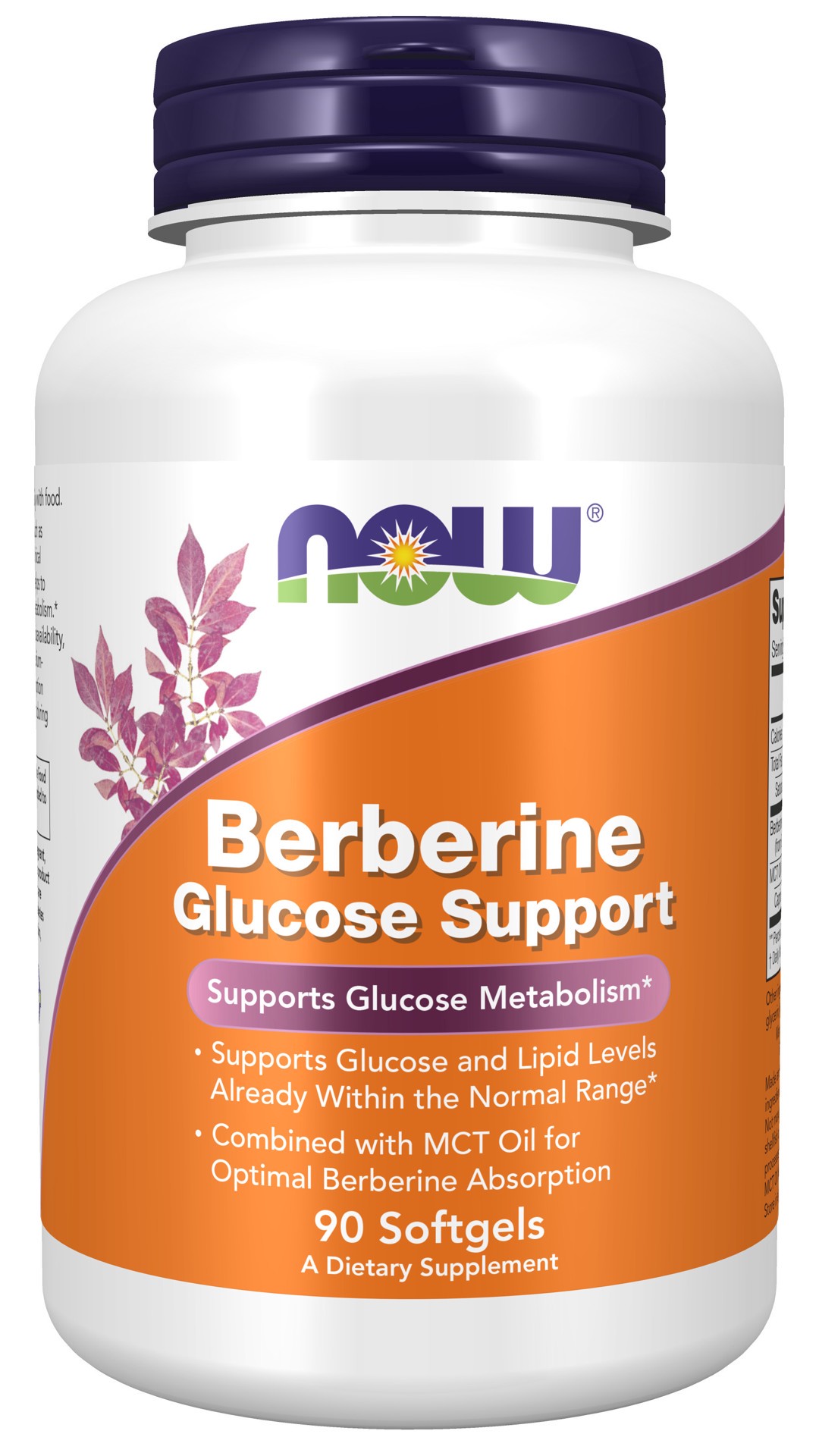 slide 1 of 4, NOW Berberine Glucose Support - 90 Softgels, 90 ct