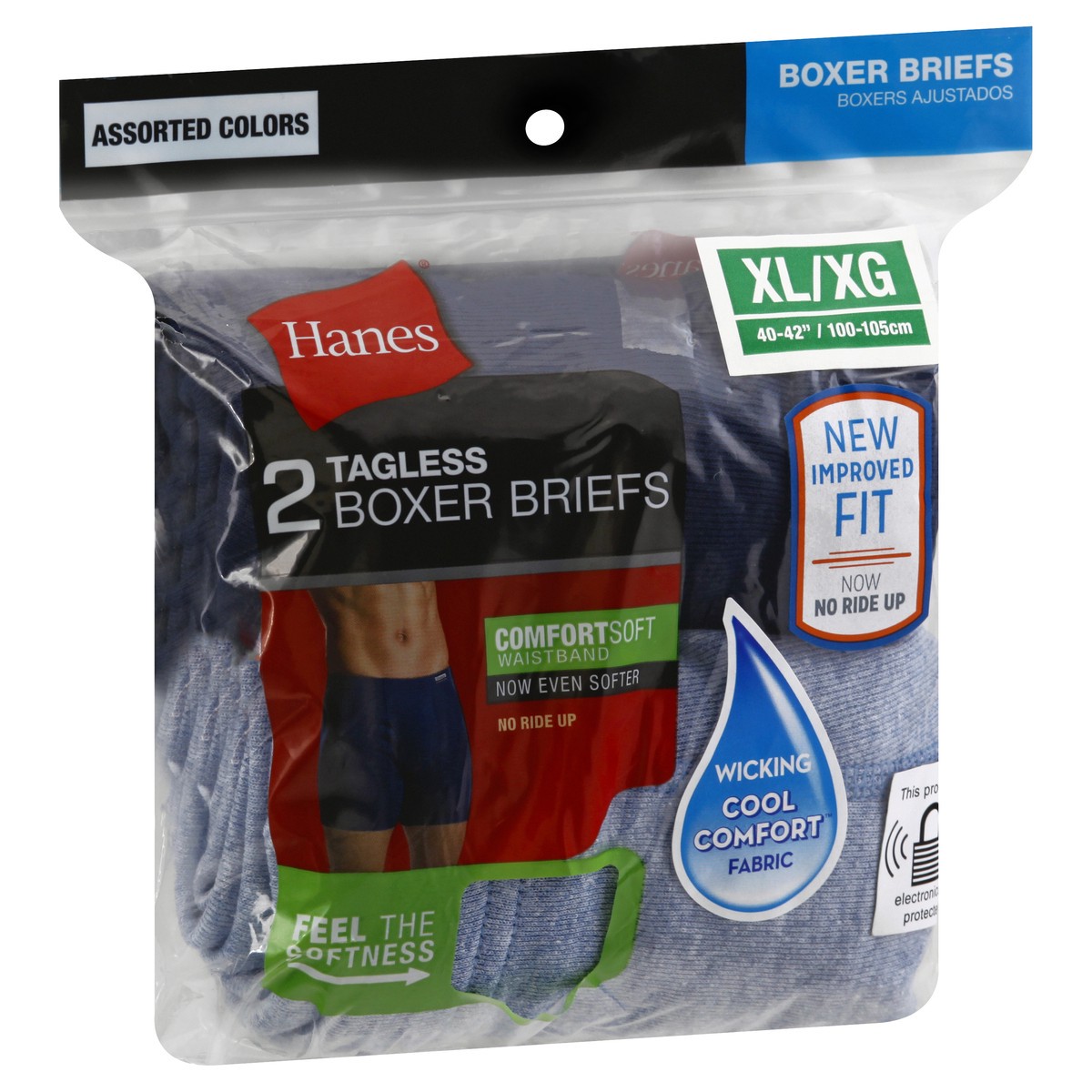 slide 8 of 10, Hanes Tagless Assorted Color Extra Large Boxer Briefs 2 ea, 2 ct