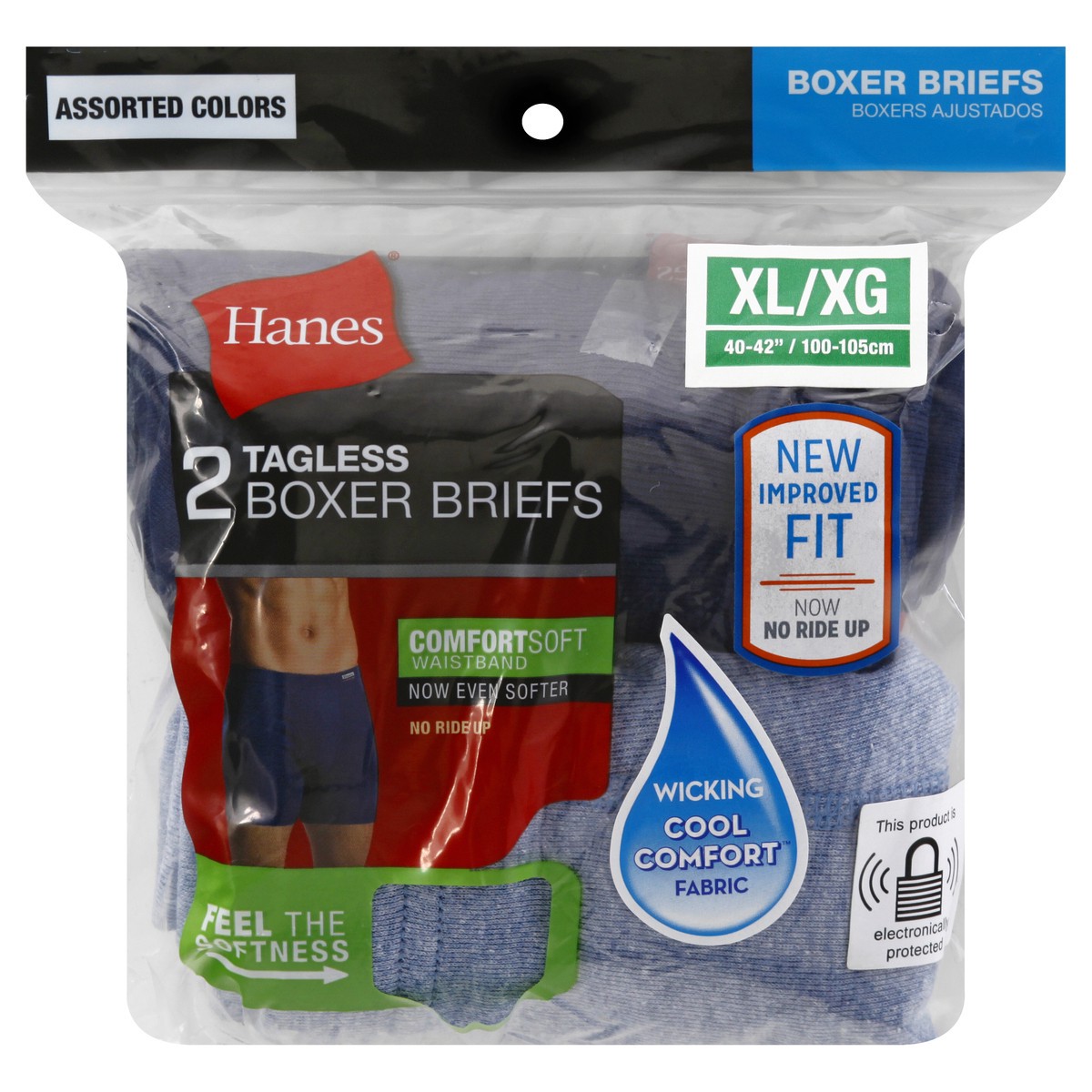 slide 10 of 10, Hanes Tagless Assorted Color Extra Large Boxer Briefs 2 ea, 2 ct