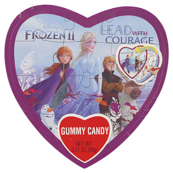 slide 1 of 1, Frankford Disney's Frozen 2 Valentine Gummy Candy & Puzzle Kit, 3.17 oz