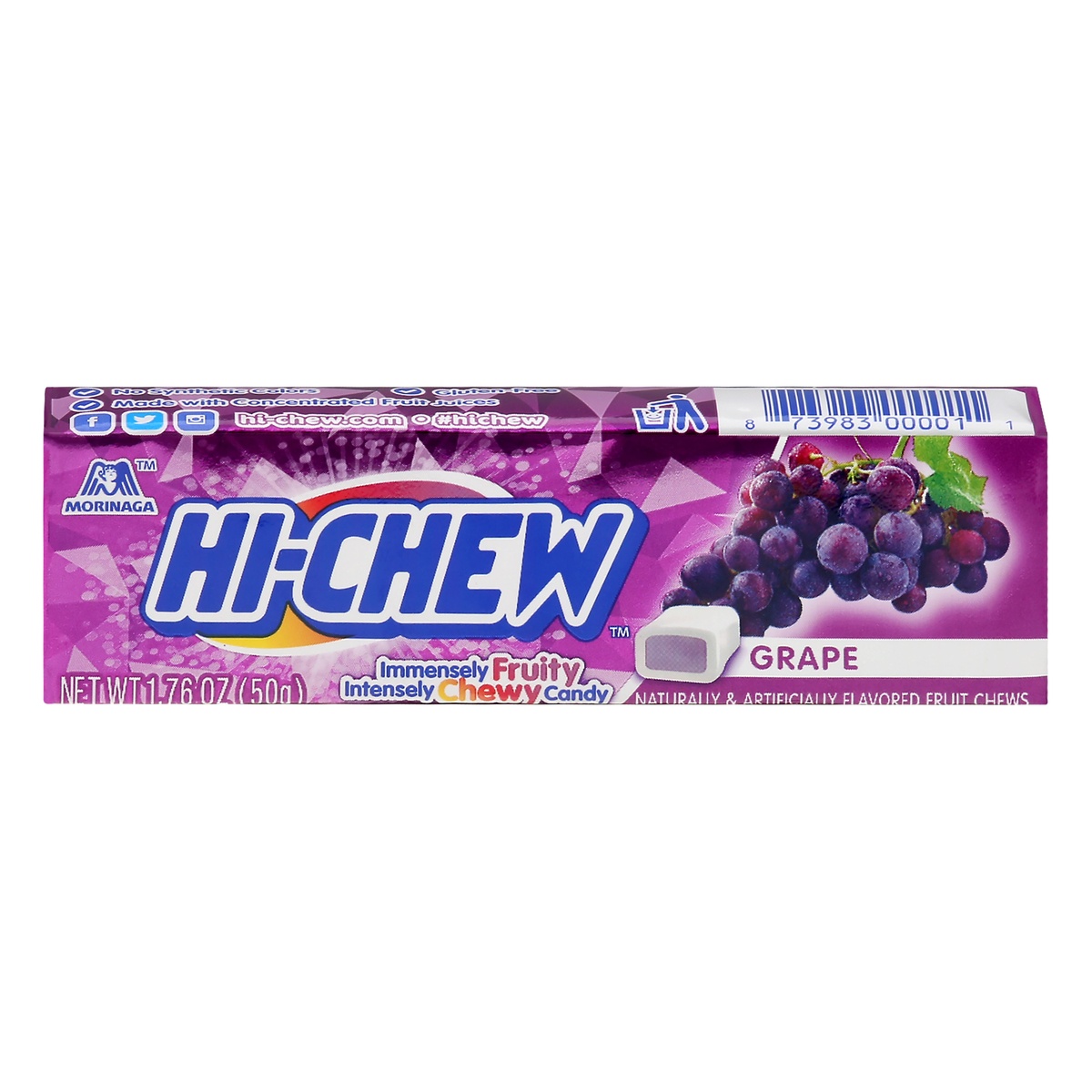 slide 1 of 11, Hi-Chew Fruit Chews, Grape, 1.76 oz