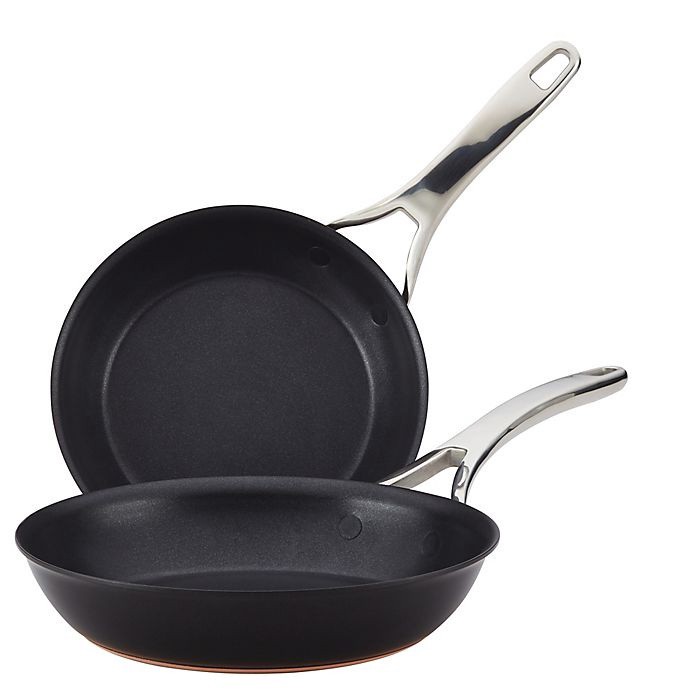 slide 1 of 6, Anolon Hard-Anodized Nonstick Twin Pack French Skillets 1 ea, 1 ct