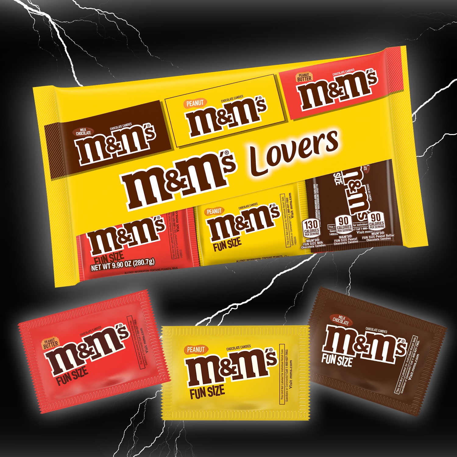slide 4 of 5, M&M's Milk Chocolate, Peanut, and Peanut Butter Fun Size Halloween Candy Assortment, 9.9oz, 9.9 oz